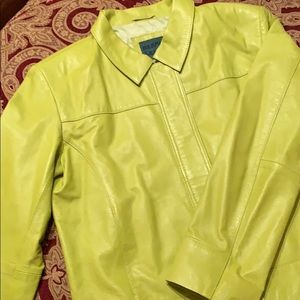 Neon green Serrano Leather Jacket